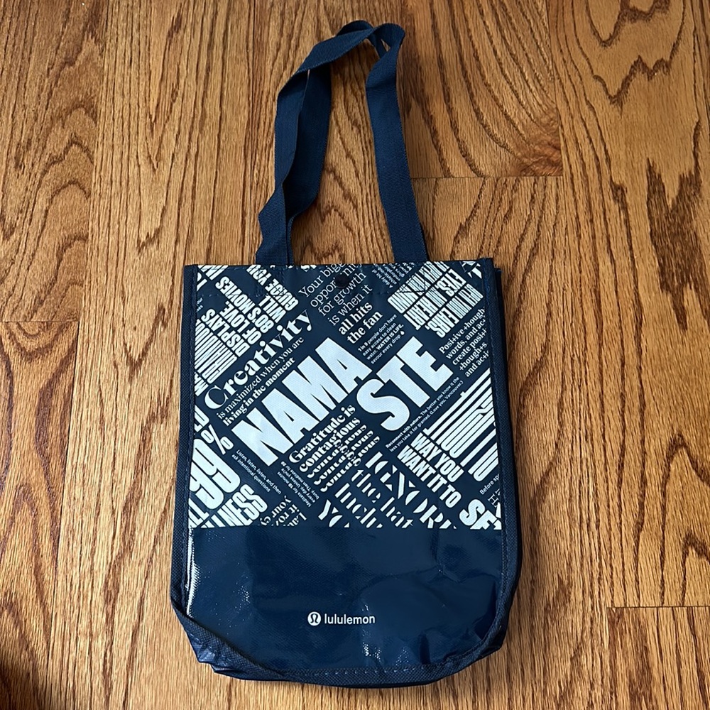 Lululemon Navy Namaste Small Reusable Tote - Picture 1 of 7